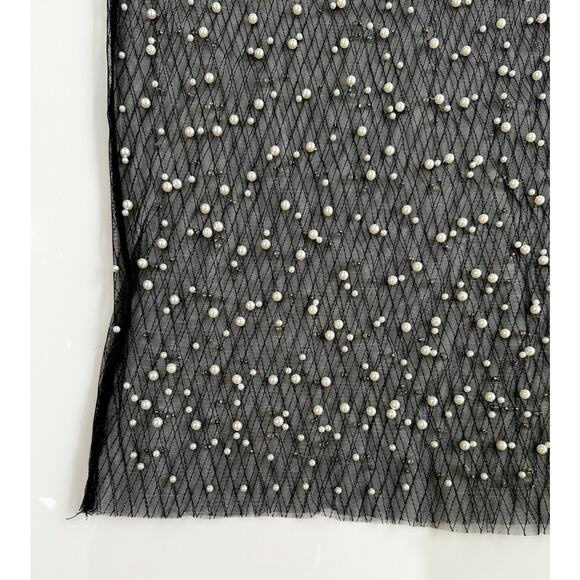 Hot & Delicious Black Sheer pearl dress/cover up L - Picture 4 of 11